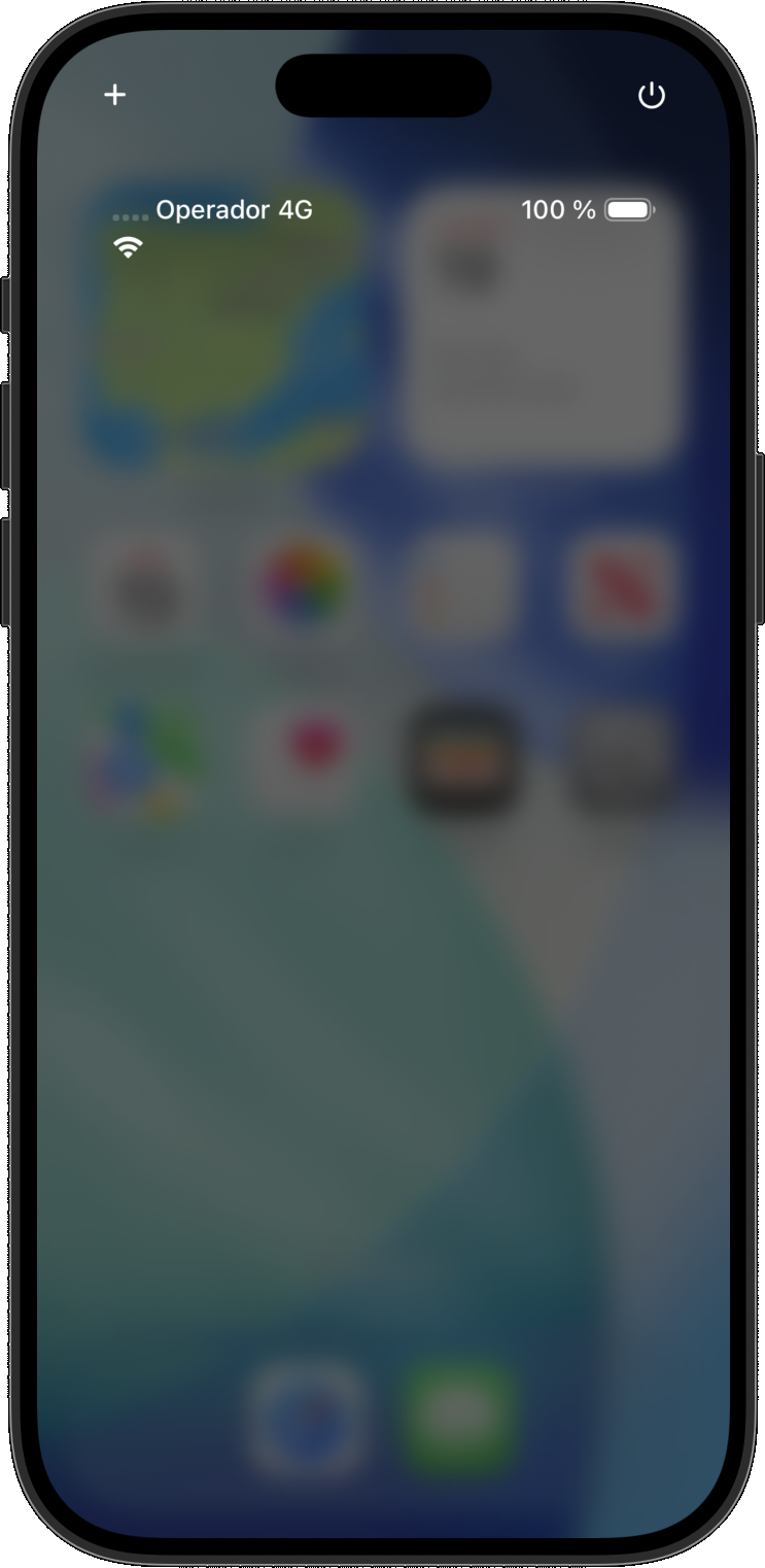Vista del Centro de control de iOS con accesos rápidos de FinancIA